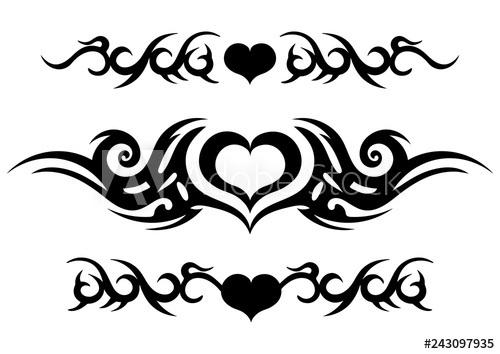 500x354 Tattoo Tribal Design, Ornate Celtic Pattern With Heart, Tattoo - Tattoo Tribal Drawing