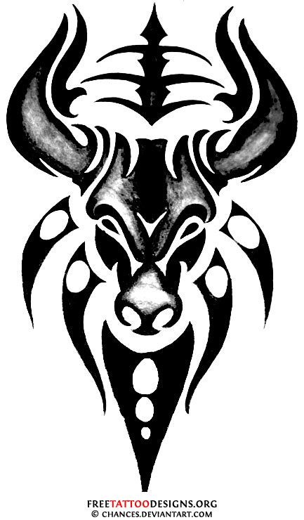 433x740 tribal bull tattoo design tattoos tattoos, taurus tattoos - Tattoo Tribal Drawing