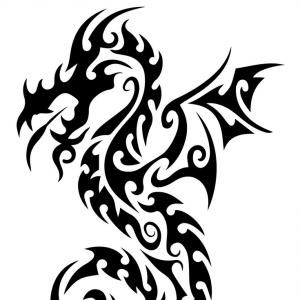 300x300 Unique Tribal Dragon - Tattoo Tribal Drawing