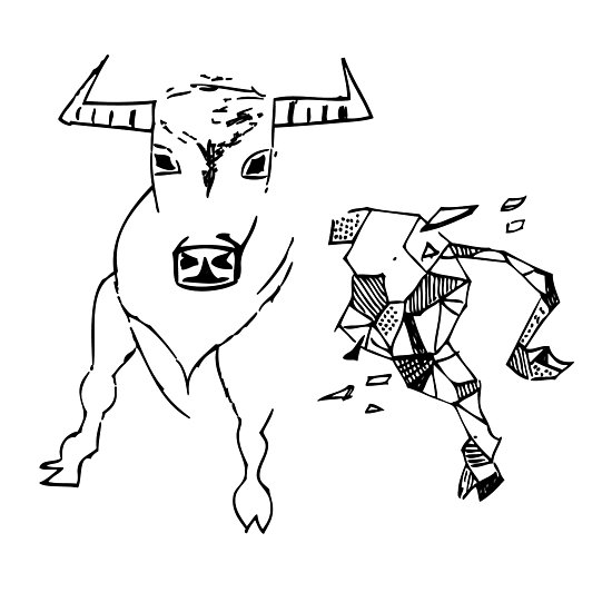 550x550 geometric taurus - Taurus Bull Drawing