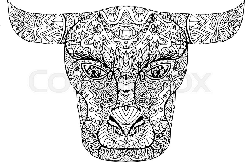 800x530 illustration of a taurus bull head stock vector colourbox - Taurus Bull Drawing