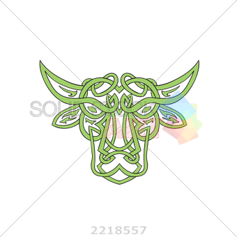 340x340 stock illustration of drawing green taurus bullhead celtic - Taurus Bull Drawing