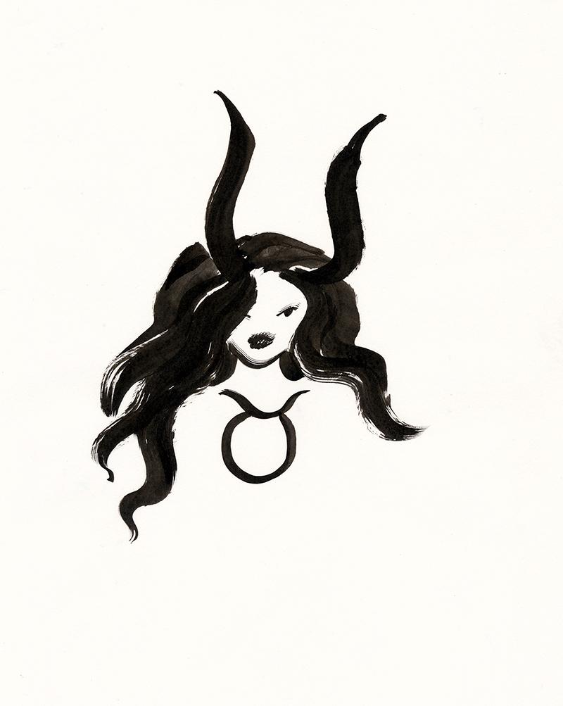 800x1003 taurus original drawing charmaine olivia - Taurus Drawing
