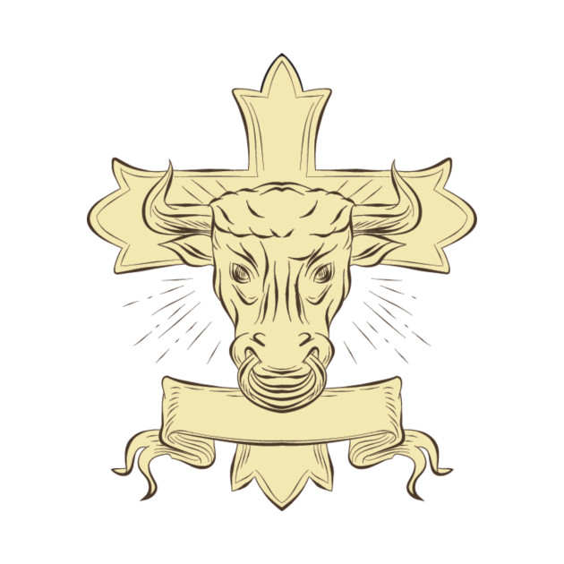 630x630 taurus bull christian cross drawing - Taurus Drawing