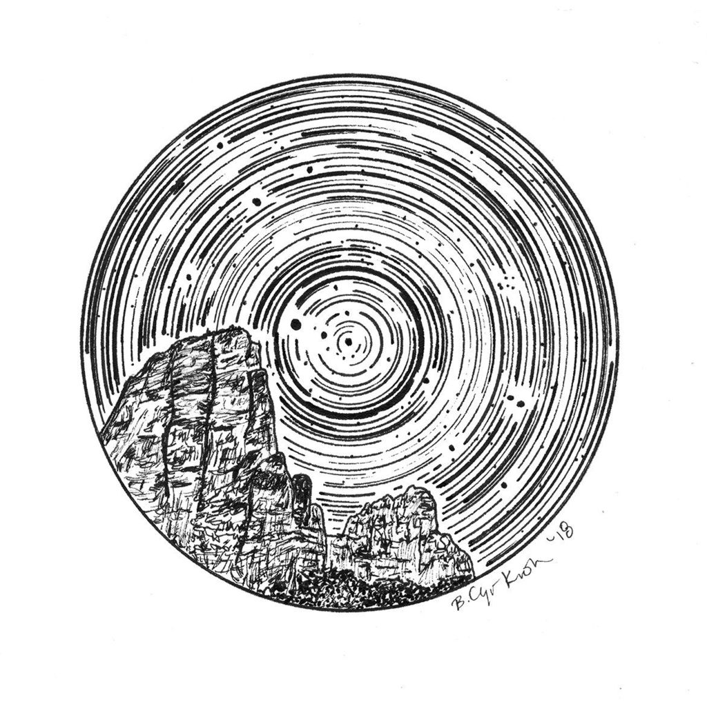 1024x1021 taurus constellation star trail drawing - Taurus Drawing