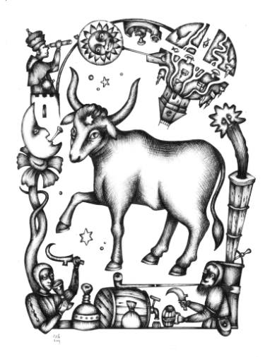 375x505 taurus drawing - Taurus Drawing