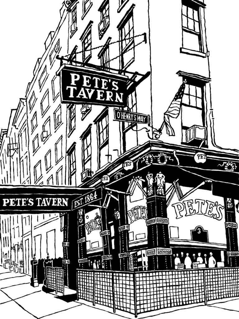 768x1024 Pete's Tavern Of New York, Original Art - Tavern Drawing
