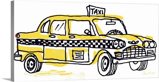 540x279 new york city taxi cab in vintage art drawings, art - Taxi Cab Drawing
