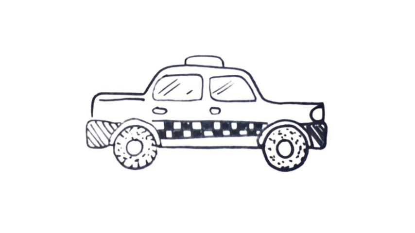 854x480 how to draw a taxi car - Taxi Drawing