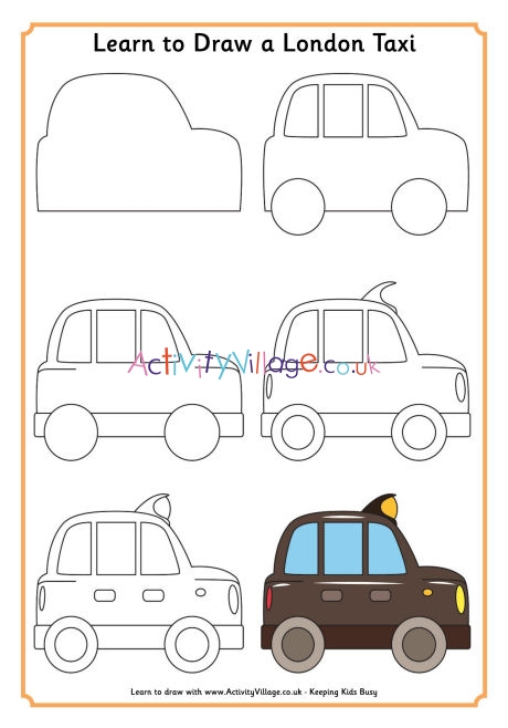 460x658 learn to draw a london taxi - Taxi Drawing