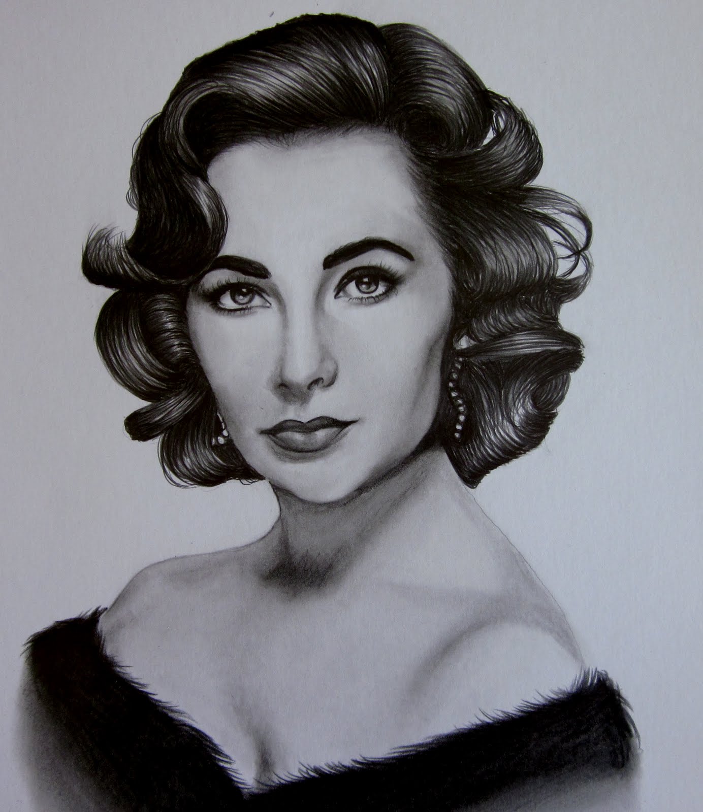 1384x1600 Pacific Pastime Elizabeth Taylor Drawing - Taylor Drawing