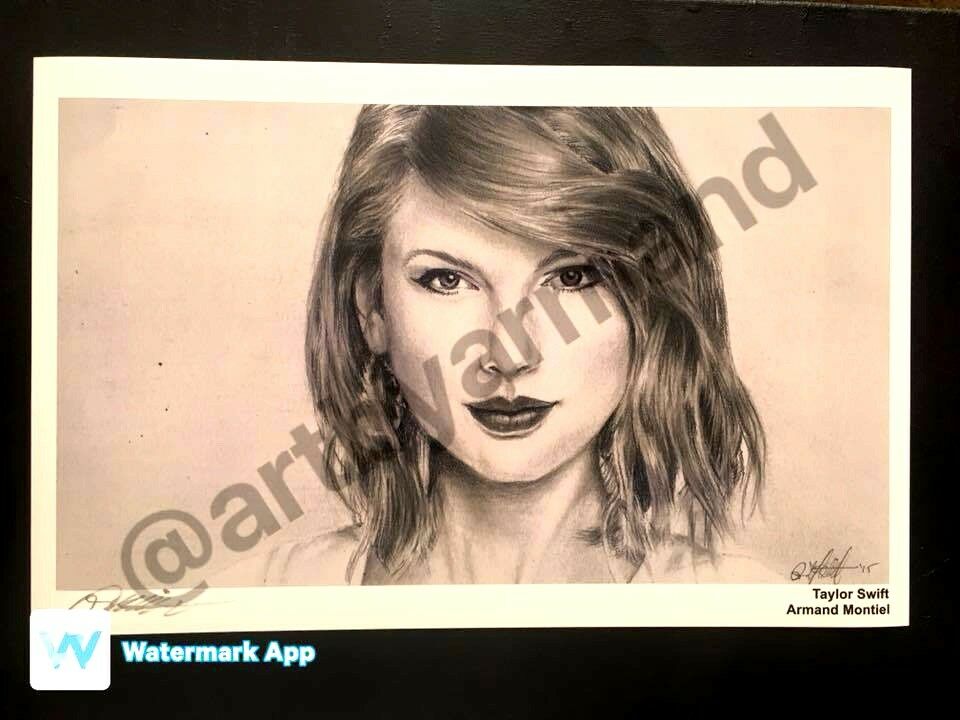 960x720 Taylor Swift Pencil Drawing Art Print Signed - Taylor Swift Drawing
