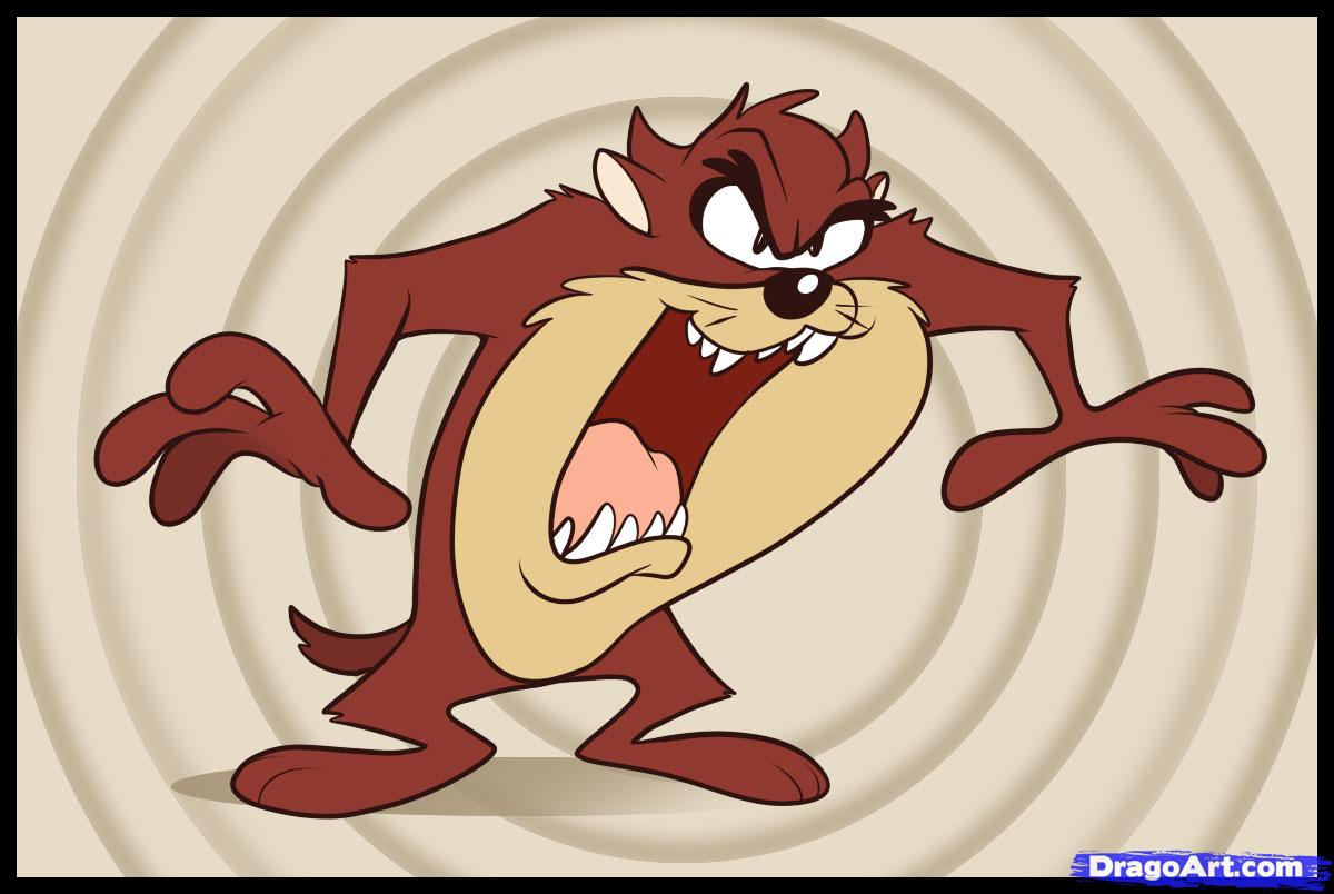 1200x804 how to draw taz, step - Taz Drawing