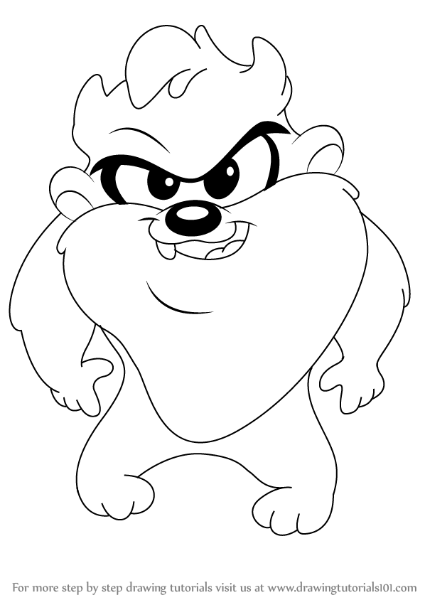 598x844 learn how to draw baby taz from baby looney tunes - Taz Drawing