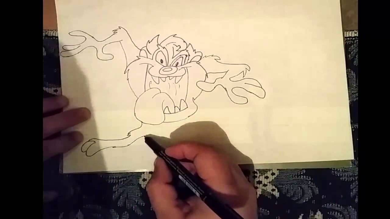 1280x720 how to draw a tazmania cartoon - Tazmania Drawing