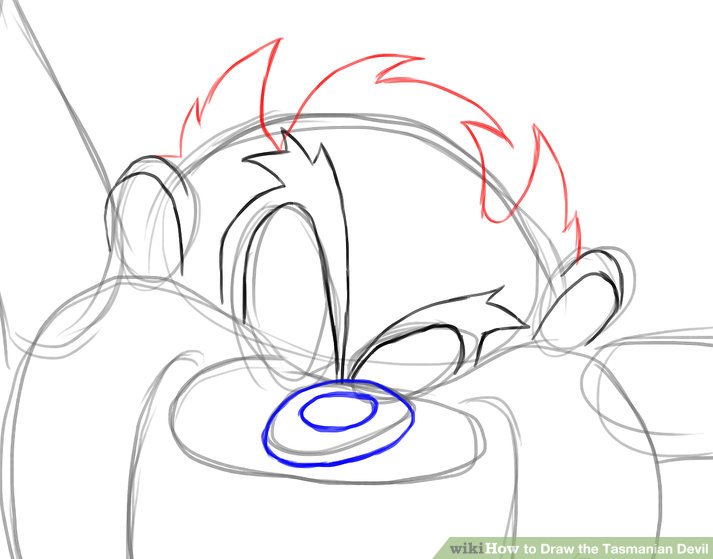 713x559 how to draw the tasmanian devil steps - Tazmania Drawing
