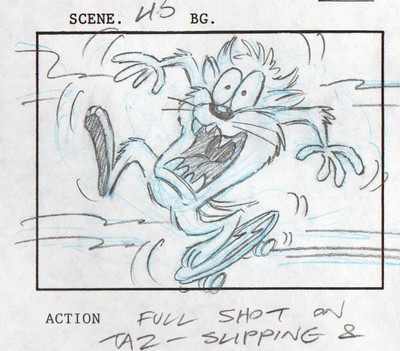 400x351 tazmania original animation cel drawing storyboard - Tazmania Drawing