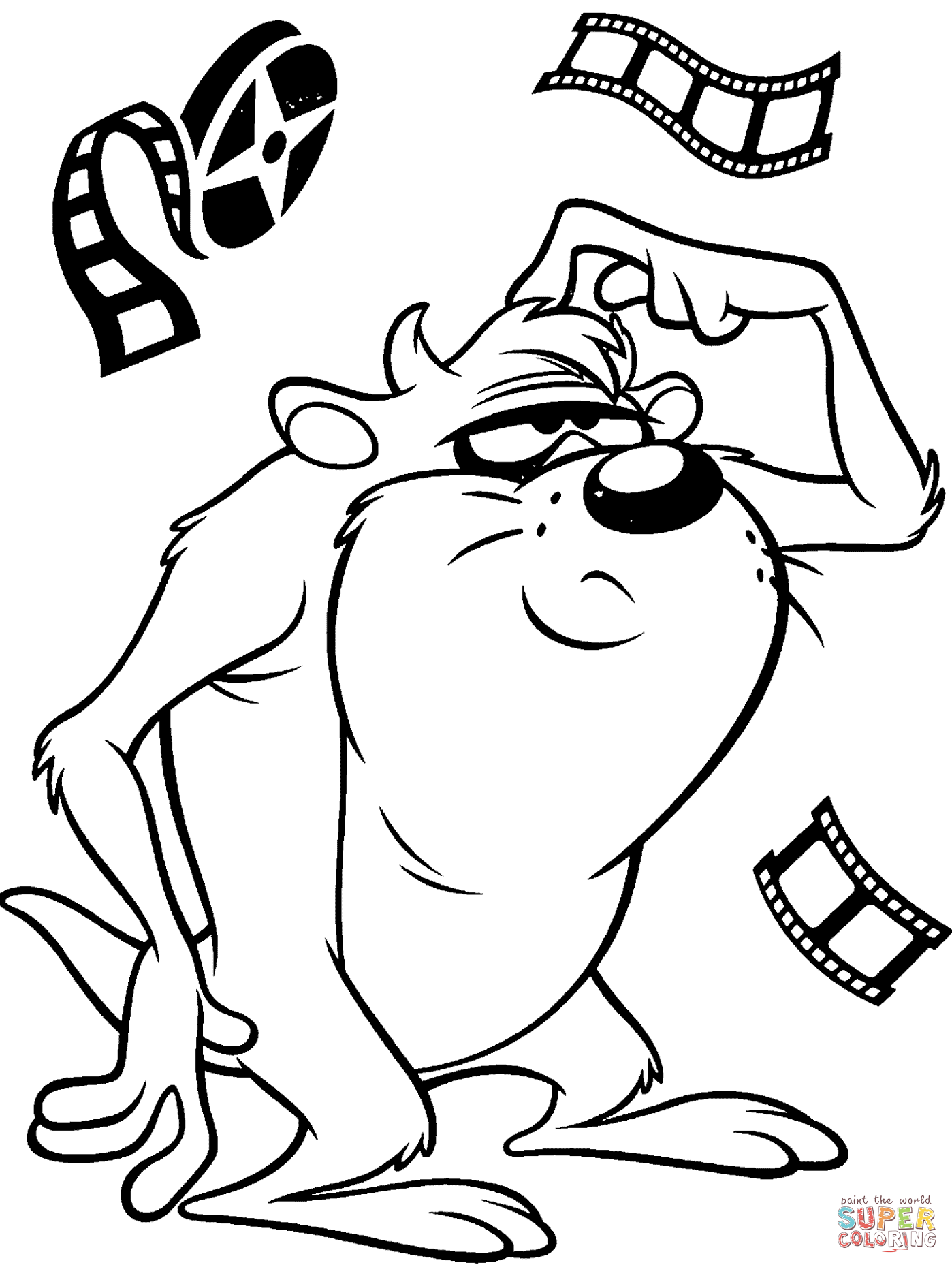 1398x1860 tasmanian devil cartoon coloring pages great free clipart - Tazmania Drawing