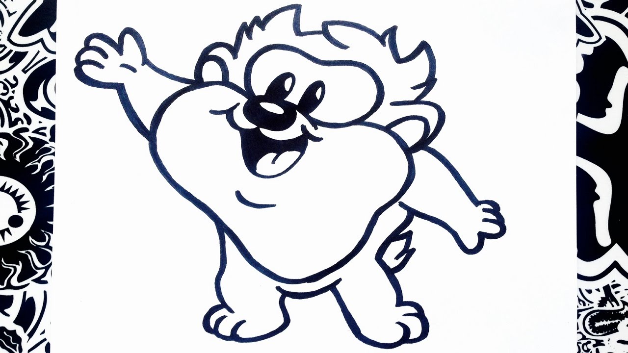 1280x720 como dibujar a tazmania bebe how to draw baby taz - Tazmania Drawing