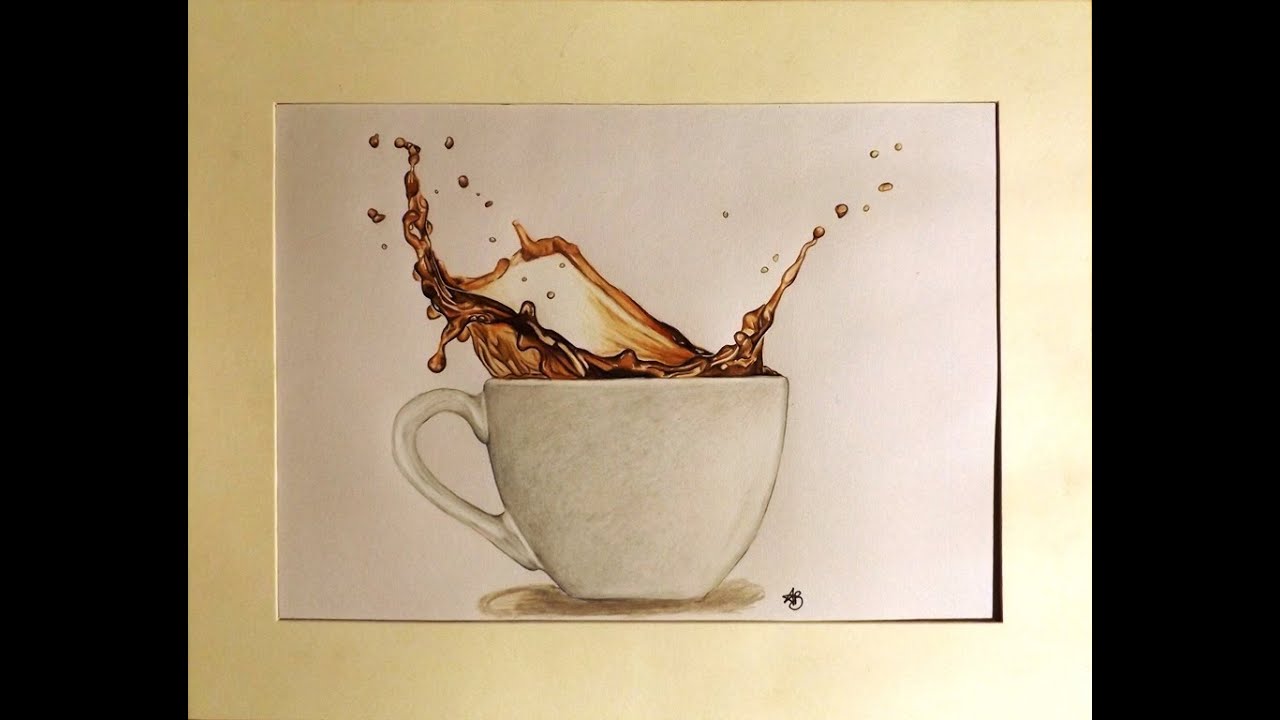 1280x720 Teacup Realistic Speed Drawing - Tea Cup Drawing