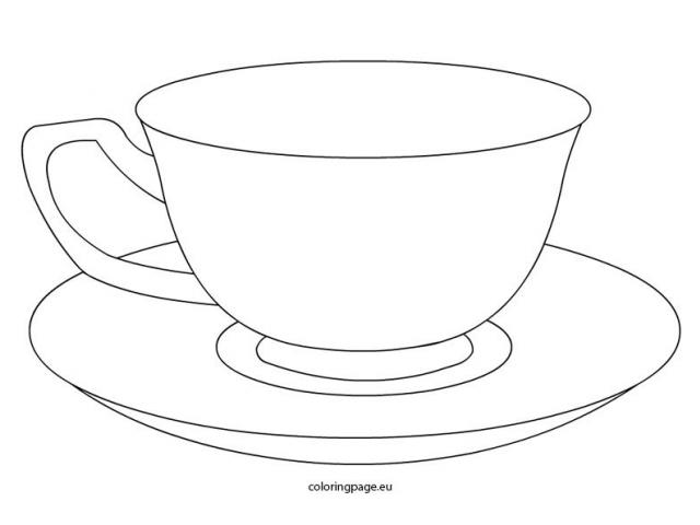 640x480 free drawn tea cup, download free clip art - Tea Cup Line Drawing
