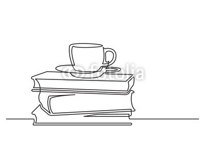 400x283 One Line Drawing Of Isolated Vector Object - Tea Cup Line Drawing