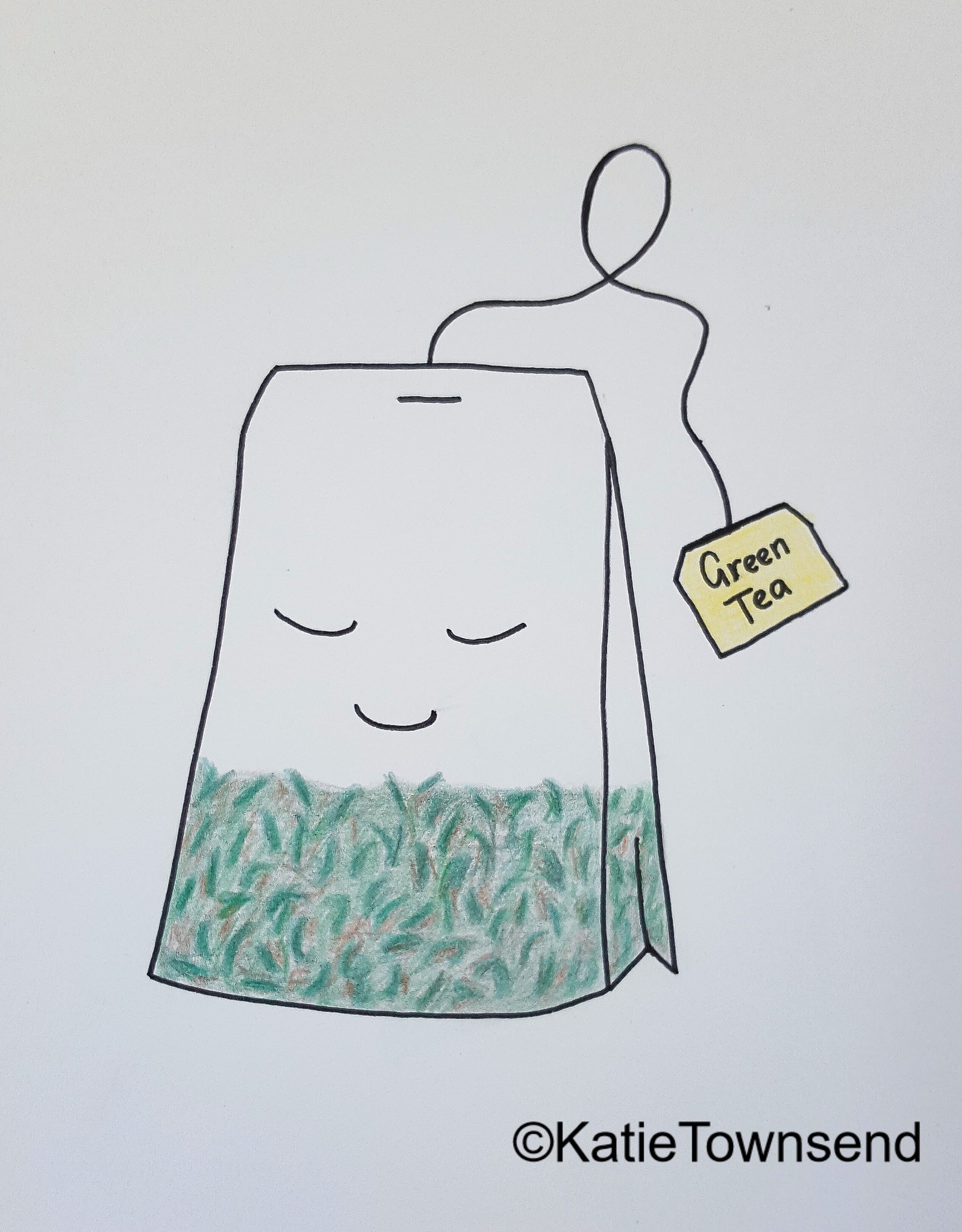 2344x3000 green tea drawing instant digital download pencil teabag etsy - Tea Drawing