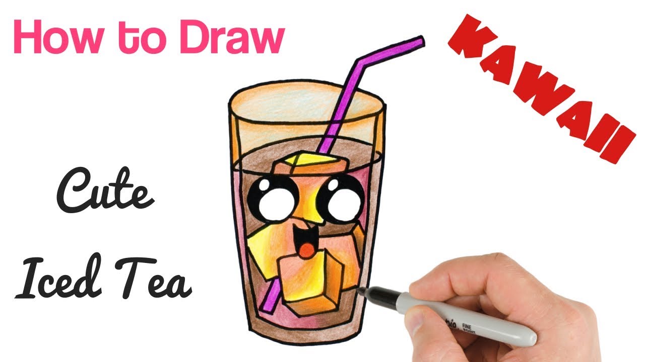 1280x720 how to draw iced tea drink cute and easy - Tea Drawing