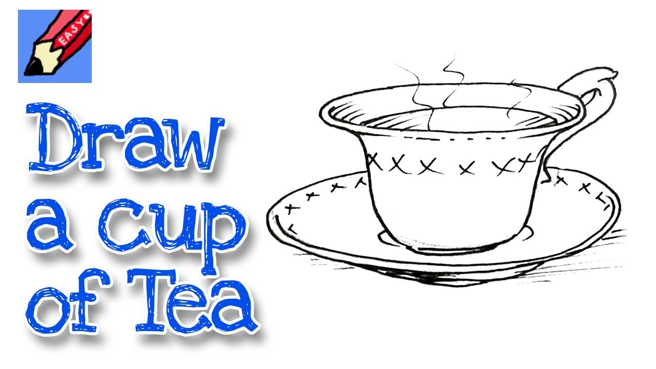 1280x720 How To Draw A Cup Of Tea Real Easy For Kids And Beginners - Tea Drawing