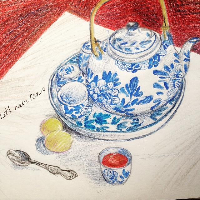 Tea Set Drawing at Explore collection of Tea Set