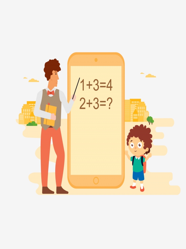 640x856 School Season Teacher Student Teaching Hand Drawing Commercial - Teacher And Student Drawing