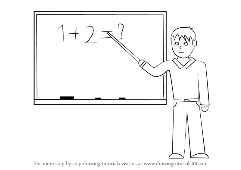 800x565 Learn How To Draw A Teacher Male - Teacher Drawing