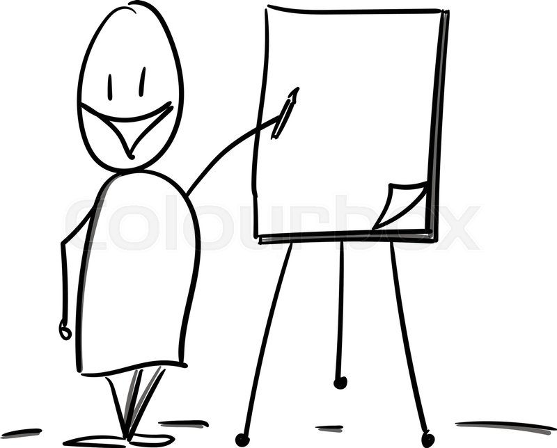 800x644 Teacher Drawing On Flipover Stock Vector Colourbox - Teacher Drawing