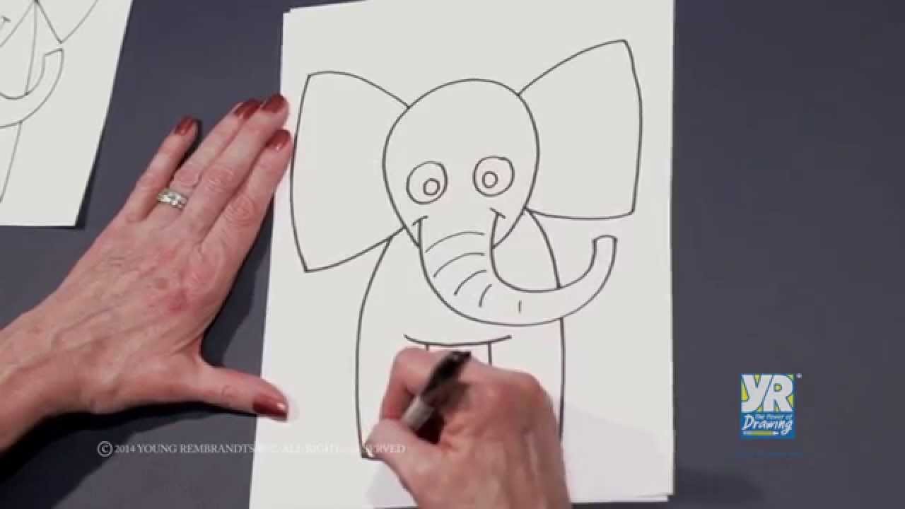 1280x720 Teaching Kids How To Draw How To Draw A Cartoon Elephant - Teacher Drawing For Kids