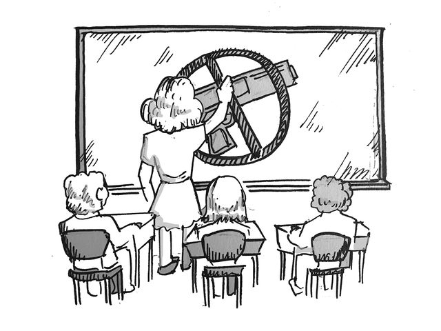 640x480 armmewith school supplies not guns the university star - Teacher Drawing Images