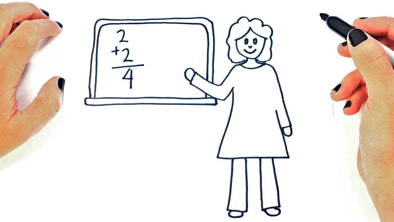 1280x720 How To Draw A Female Teacher Step - Teacher For Drawing