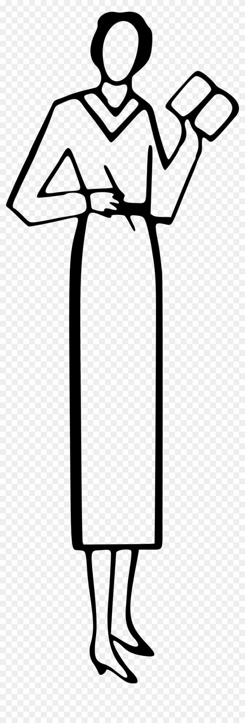 840x2479 Big Image - Teacher Line Drawing