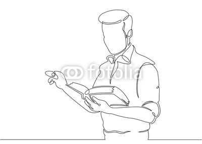 400x286 continuous single drawn one line teacher with textbook buy - Teacher Line Drawing