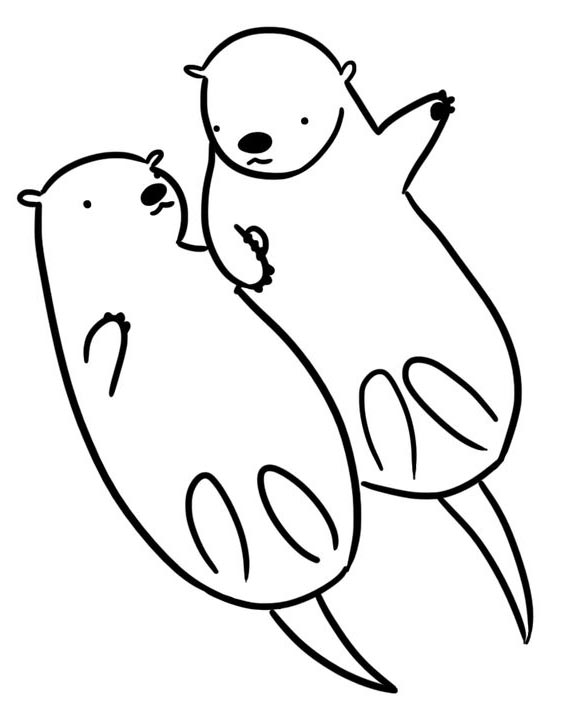 564x712 Otter Clipart Line Drawing - Teacher Line Drawing