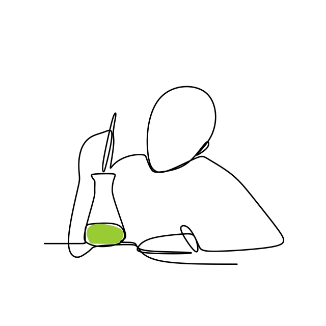 640x640 a person make a chemical reaction with continuous line art drawing - Teacher Line Drawing