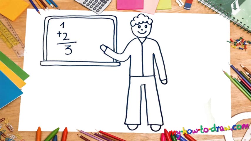 854x480 How To Draw A Male Teacher - Teacher Teaching Drawing