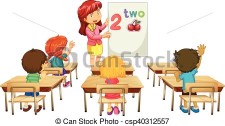 450x252 math teacher teaching children in class illustration - Teacher Teaching Drawing