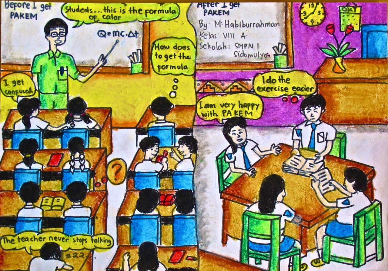 1280x895 Indonesian Student Drawing - Teacher Teaching Students Drawing