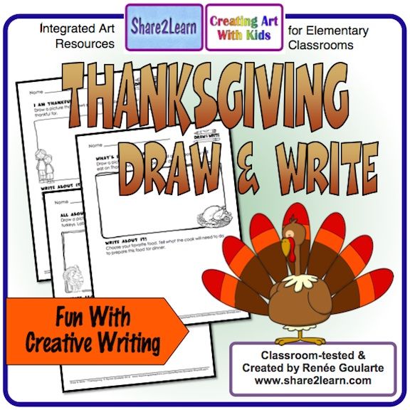 576x576 Thanksgiving Writing - Teacher Teaching Students Drawing