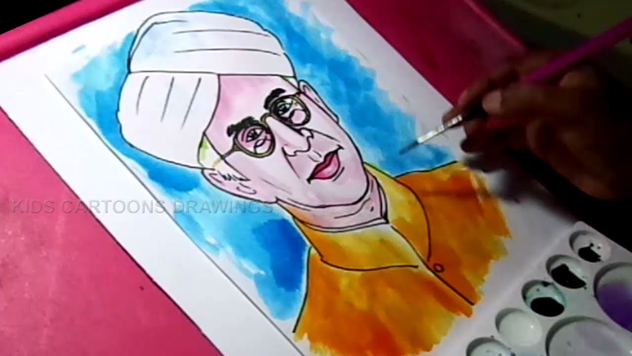 1280x720 how to draw sarvepalli radhakrishnan teachers day drawing - Teachers Day Drawing