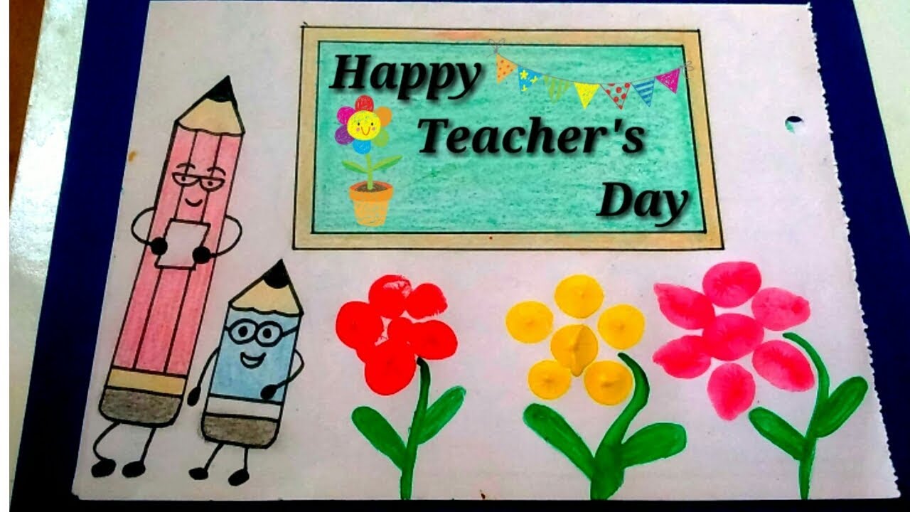 Teachers Day Card Drawing For Kids meandastranger