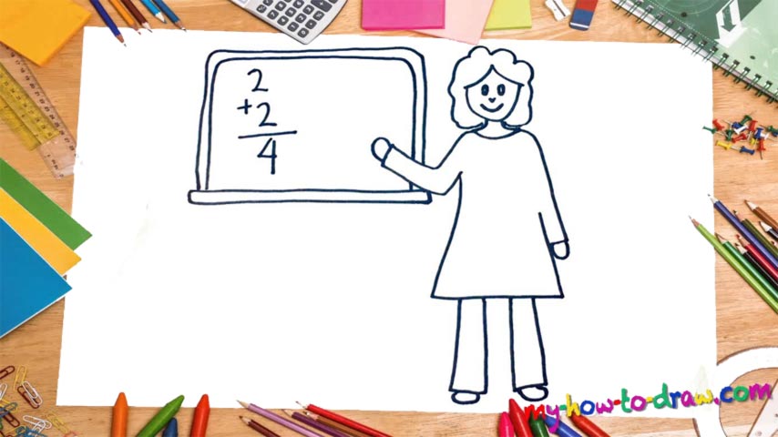 854x480 How To Draw A Female Teacher - Teaching Drawing