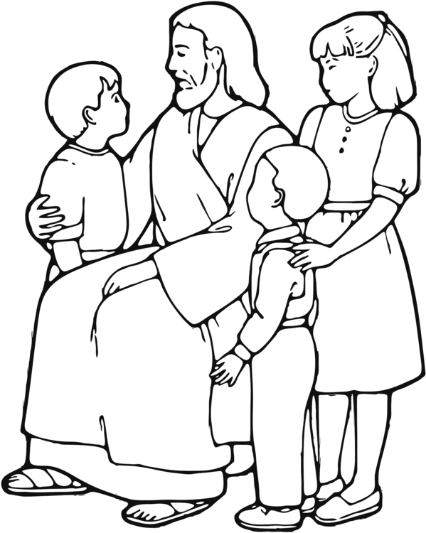 599x750 teaching of jesus about little children coloring book line art - Teaching Drawing