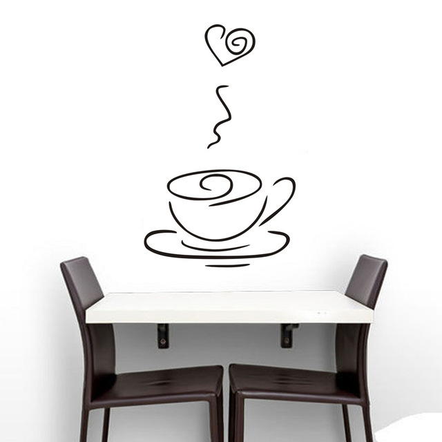 640x640 Heart Tea Cup Wall Decal,simple Figure Drawing Wall Sticker,kids - Teacup Drawing