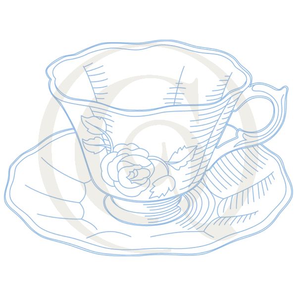 600x600 rose teacup svgdxf coffee drawing craft genesis - Teacup Drawing